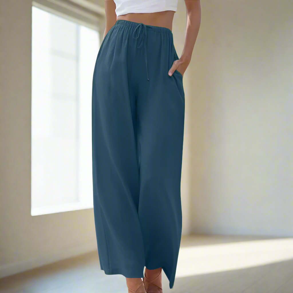 Elastic Waist Lounge Pants – Relaxed Fit Everyday Pants for Women