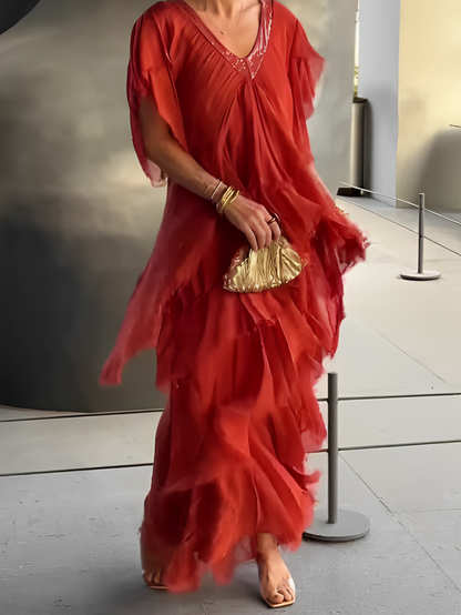 Elowen | Women’s Long Sleeve Ruffle Dress