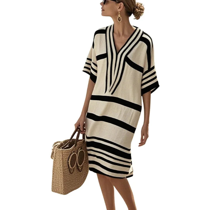 Striped Midi Dress – Lightweight Summer Dress for Women