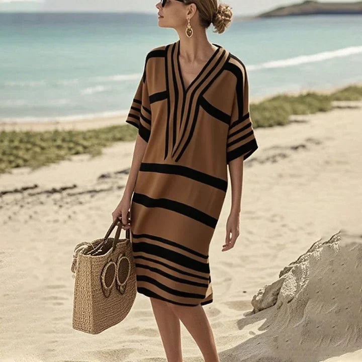 Striped Midi Dress – Lightweight Summer Dress for Women