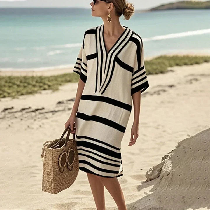 Striped Midi Dress – Lightweight Summer Dress for Women