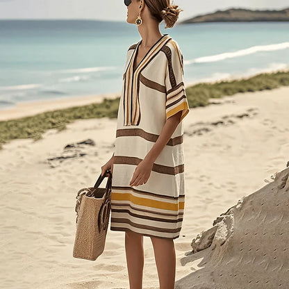 Striped Midi Dress – Lightweight Summer Dress for Women