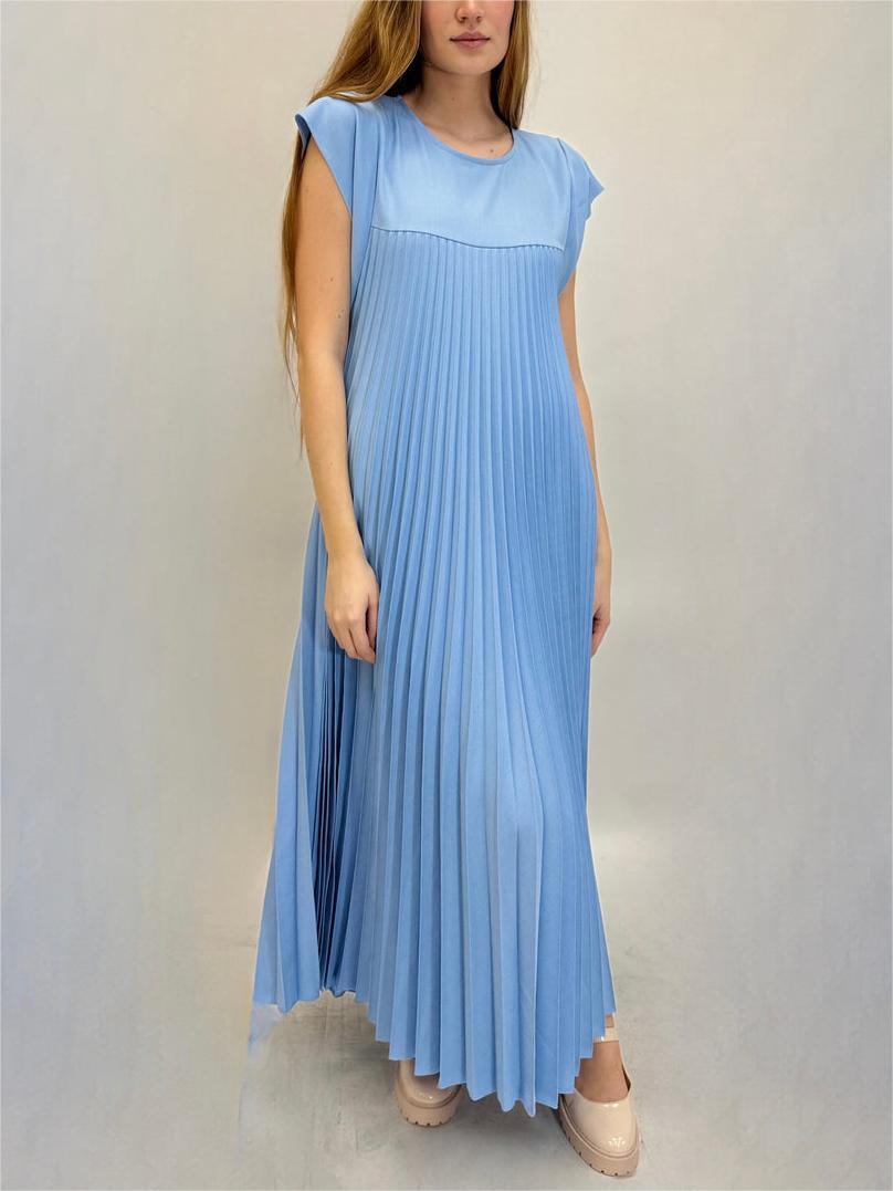 Aurevia | Sleeveless Spring Pleated Maxi Dress