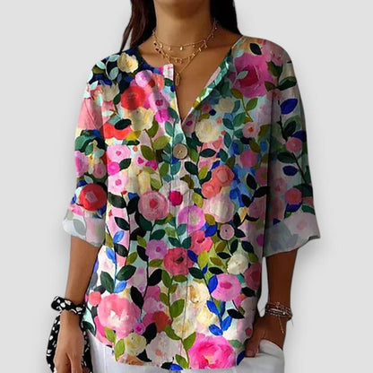 Avery | Relaxed Floral Print Spring Summer Blouse