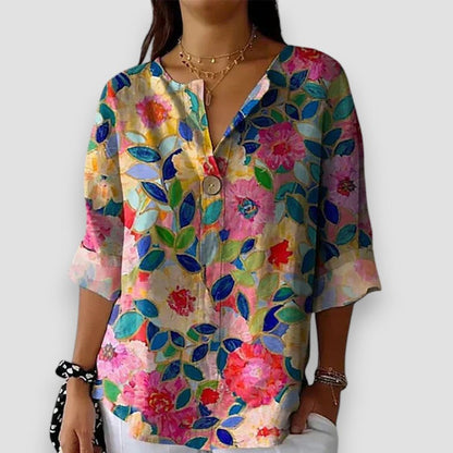 Avery | Relaxed Floral Print Spring Summer Blouse
