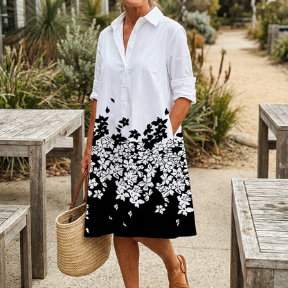 Elowen | Women’s Floral Shirt Midi Dress