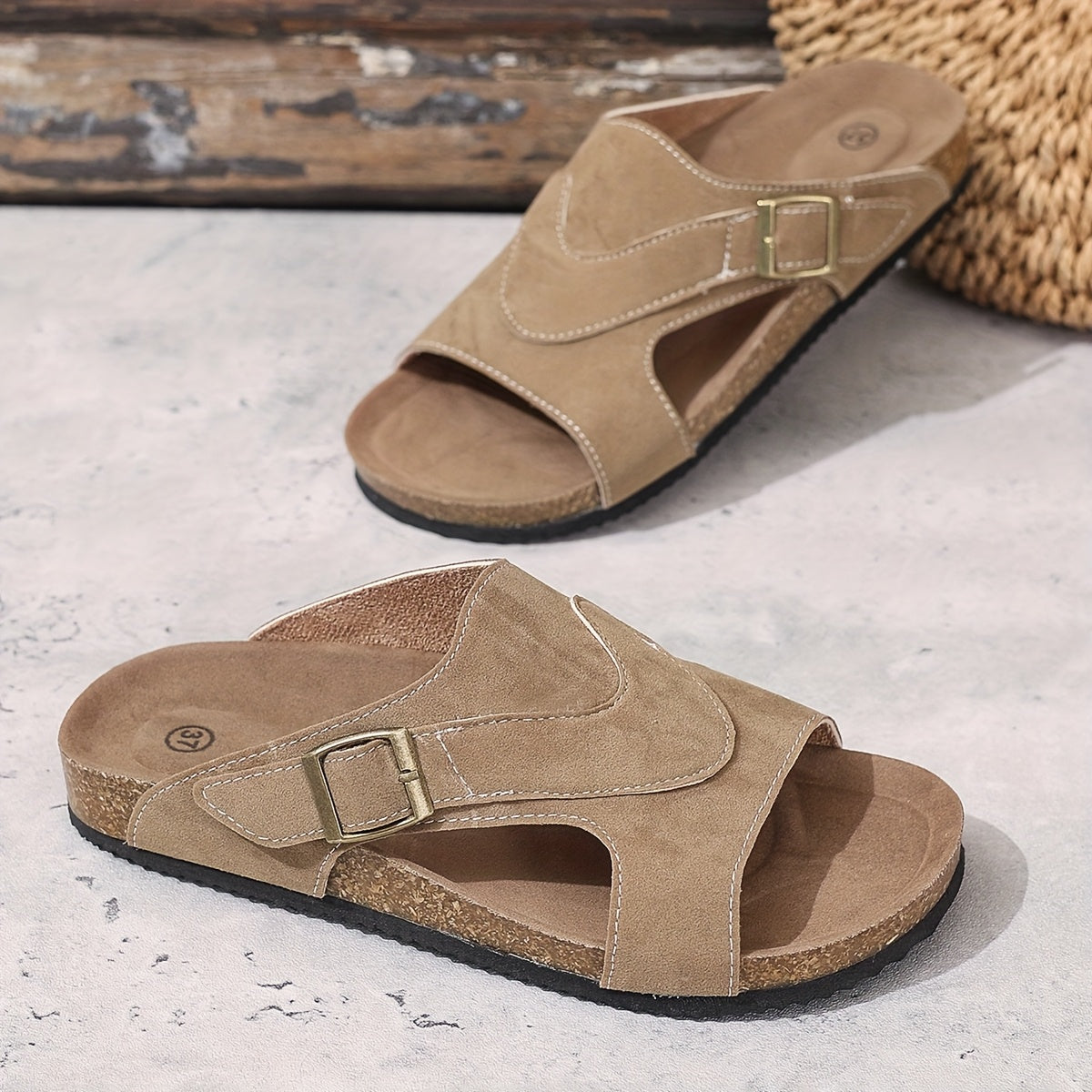 Casey | Supportive Summer Slide Sandals with Buckle Strap