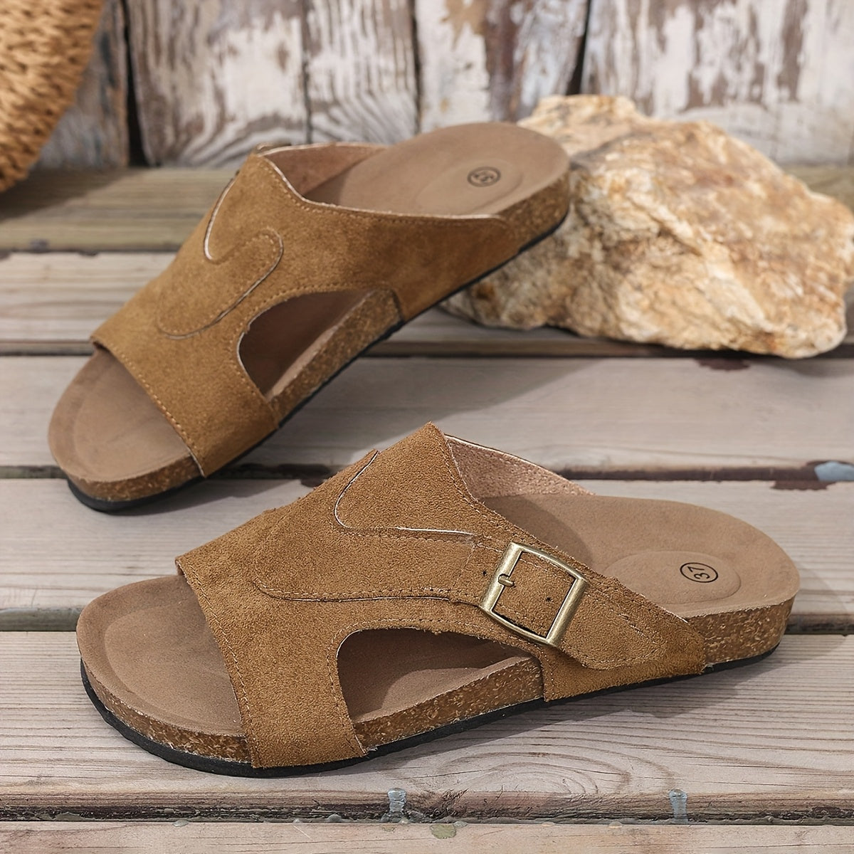 Casey | Supportive Summer Slide Sandals with Buckle Strap