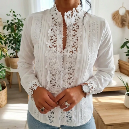 Sofia | Women’s Lace Panel Elegant Blouse