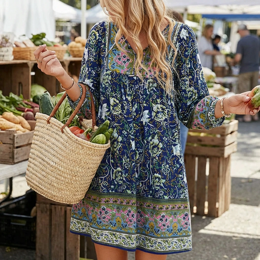 Zyvella | Women’s Boho Floral Relaxed Dress