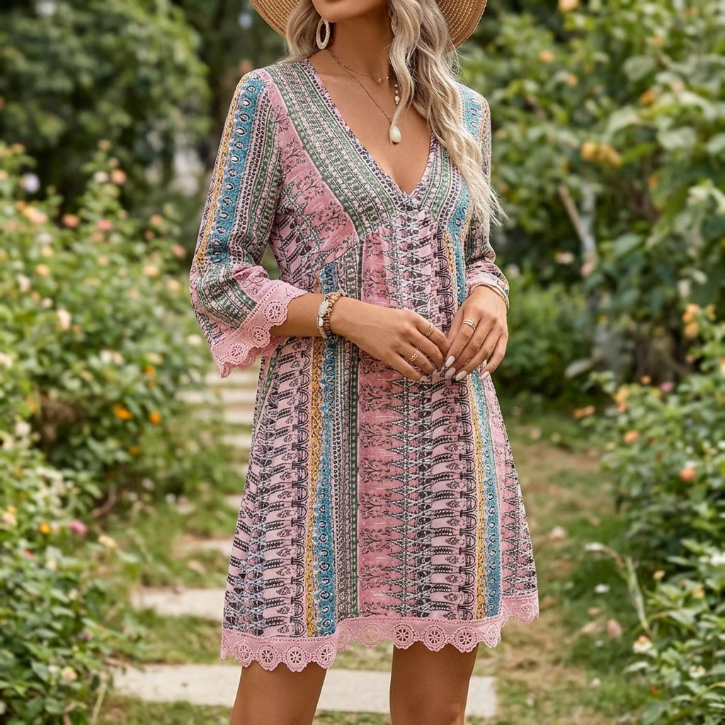 Lyrienne | Women’s bohemian V-Neck Dress