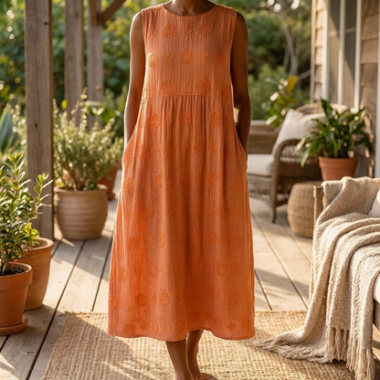 Calithea | Women’s Sleeveless Textured Midi Dress