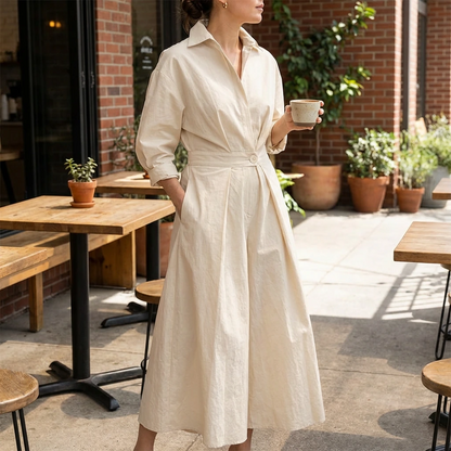 Sofia | Women’s Tailored Wrap Shirt Maxi Dress