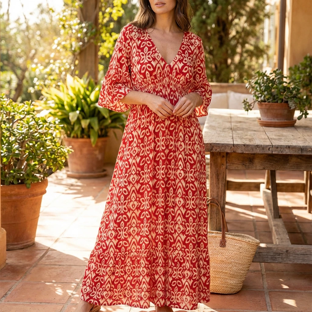 Elarisse | Women’s Flowing Bohemian Midi Dress