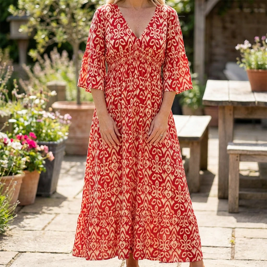 Elarisse | Women’s Flowing Bohemian Midi Dress