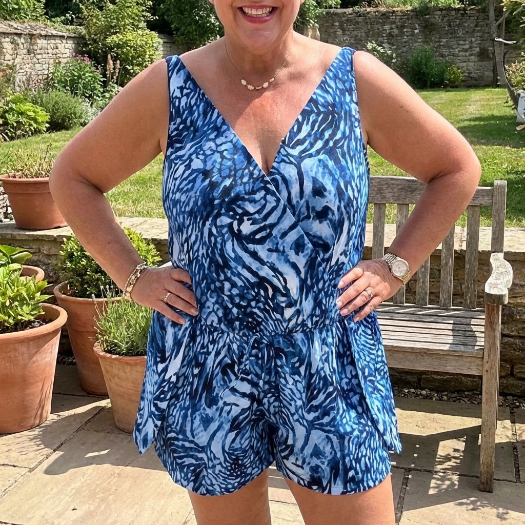 Liorenna | Women’s Printed Wrap-Front Summer Playsuit