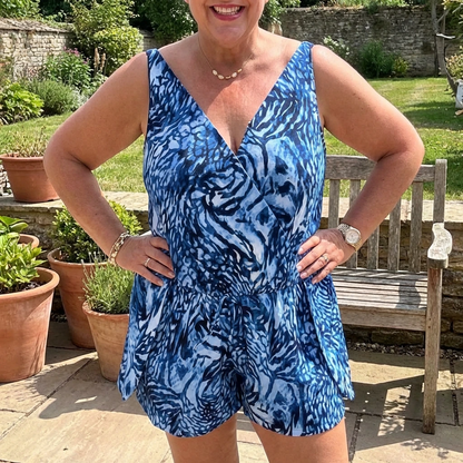 Liorenna | Women’s Printed Wrap-Front Summer Playsuit