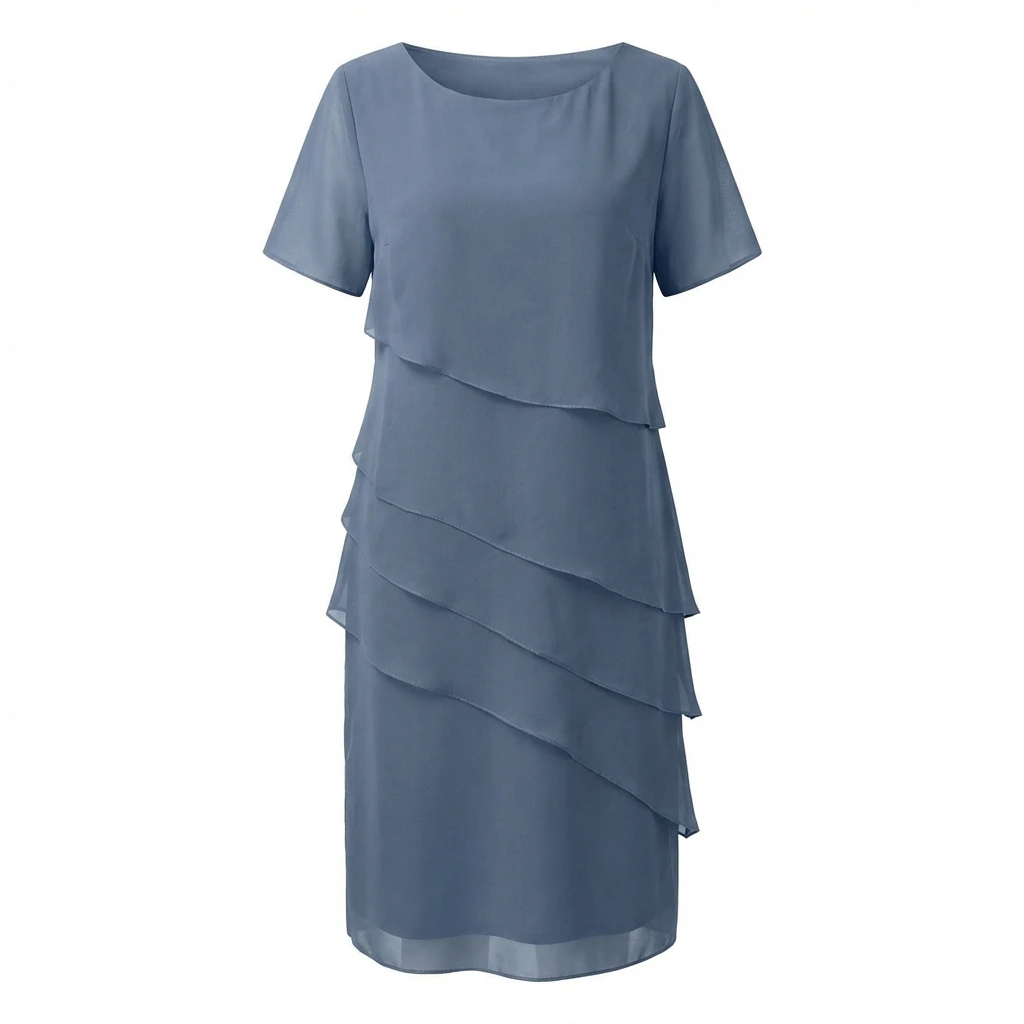 Elegant Layered Overlay Midi Dress