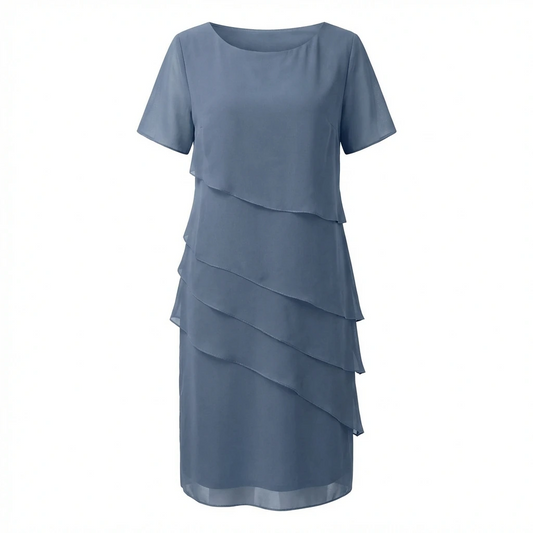 Elegant Layered Overlay Midi Dress