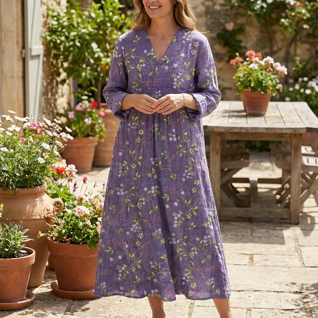 Thalisse | Women’s Floral Long Sleeve Midi Dress