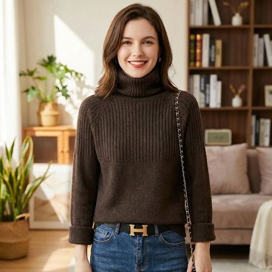 Turtleneck Knit Women Sweater