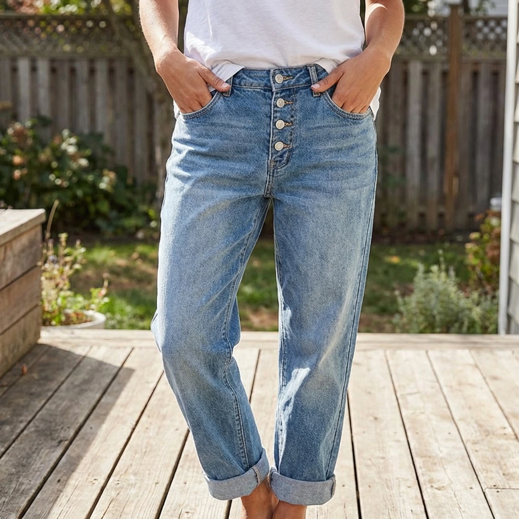 Solenne | Women’s High Waist Wide Leg Jeans