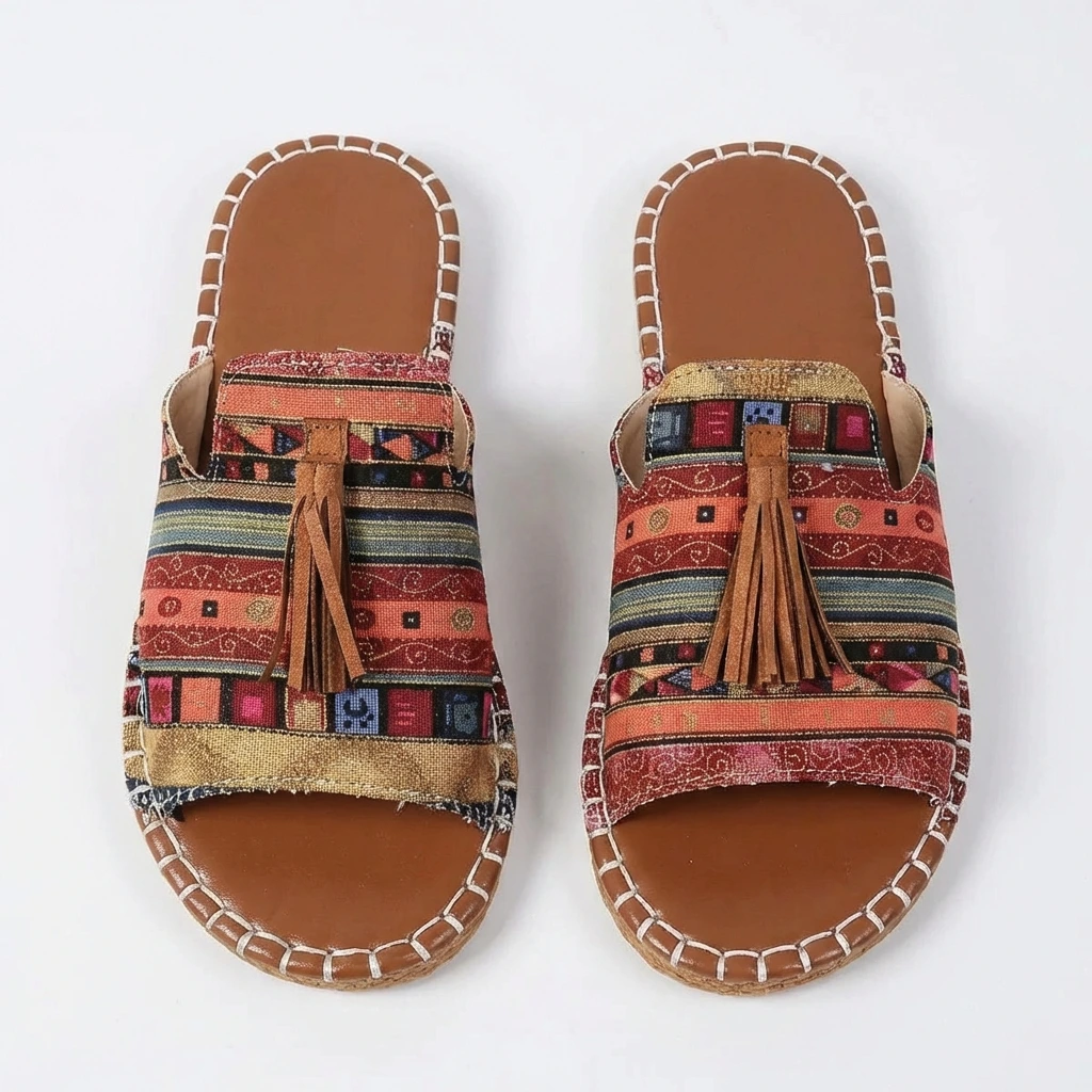 Orthopedic Tassel Slide Sandals