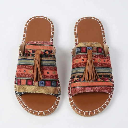 Orthopedic Tassel Slide Sandals