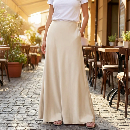Ismeria | Women’s Fluid Satin Maxi Skirt