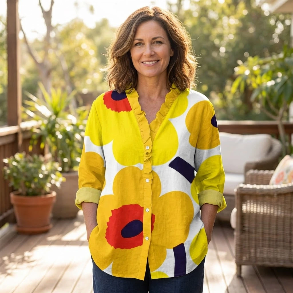 Ysolde | Women’s Floral Button-Front Blouse