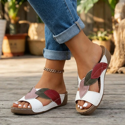 Pavelyra | Women’s Orthopedic Slides with Leaf Detail