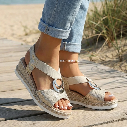 Barbara | Women’s Orthopedic Platform Sandals with Ring Detail