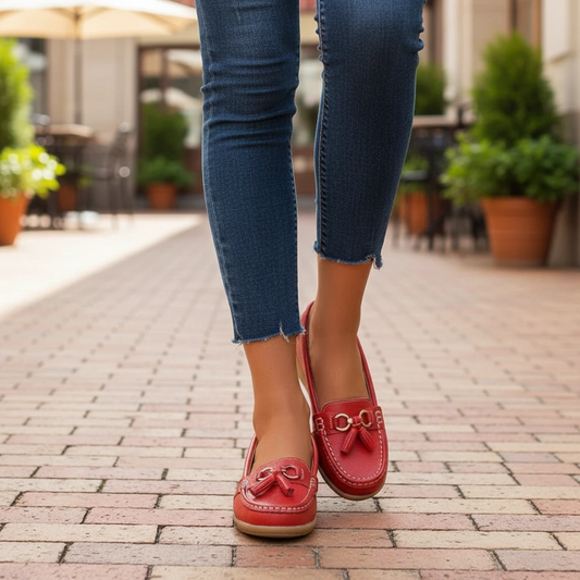 Women’s Orthopedic Slip-On Loafers with Tassel Detail