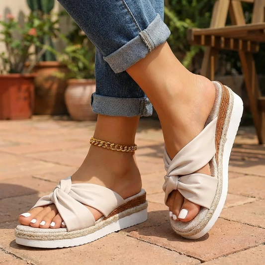 Women’s Orthopedic Slide Sandals with Knot Strap