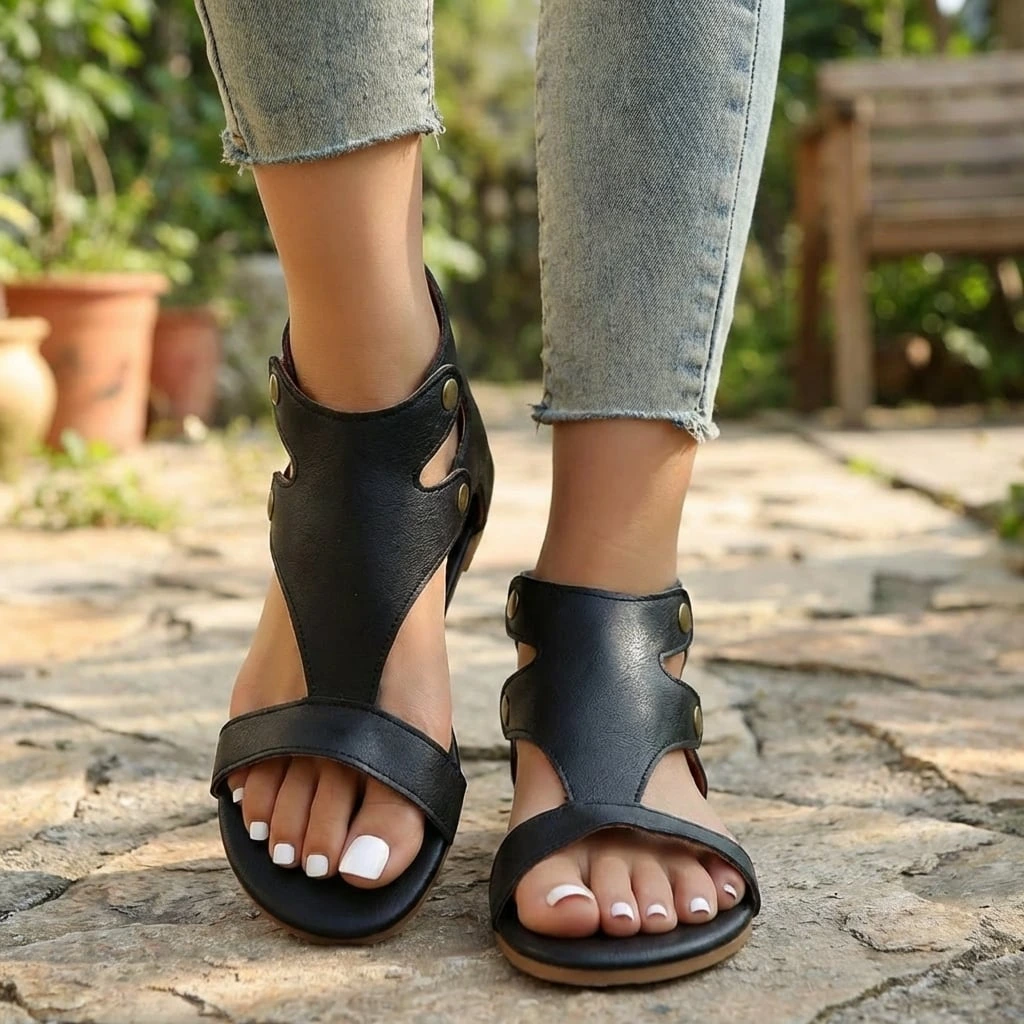 Jessica  | Women’s Orthopedic Ankle Strap Sandals with Cutout Design