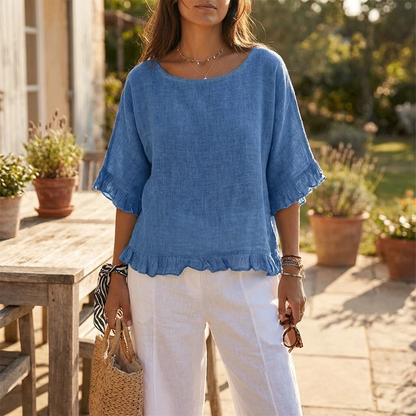 Orlena | Women’s Ruffle Hem Relaxed Blouse