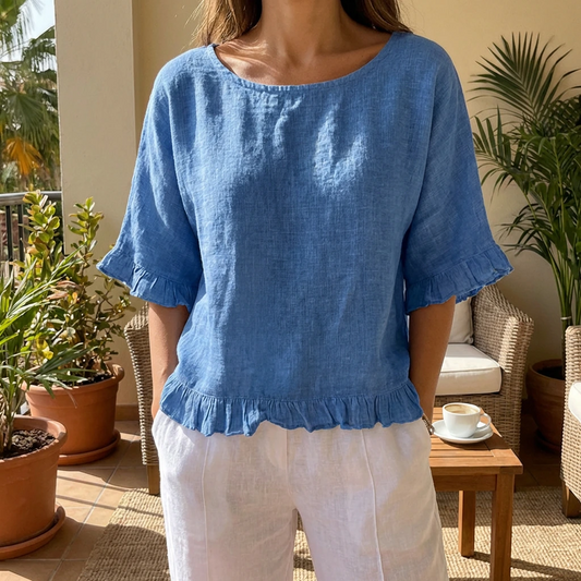Orlena | Women’s Ruffle Hem Relaxed Blouse