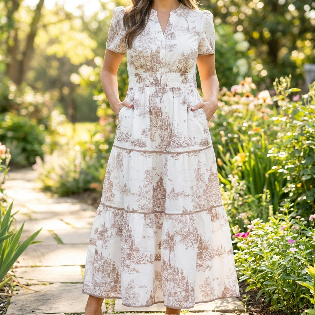 Serelune | Women’s Printed Tiered Maxi Dress