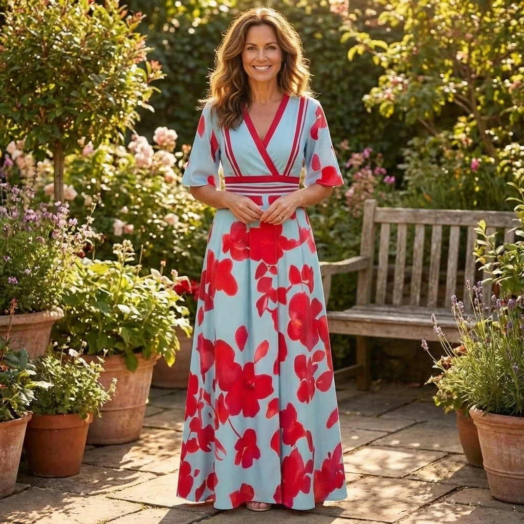Women’s Floral Wrap Maxi Dress