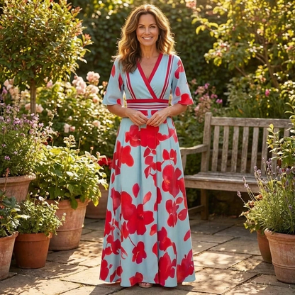 Women’s Floral Wrap Maxi Dress