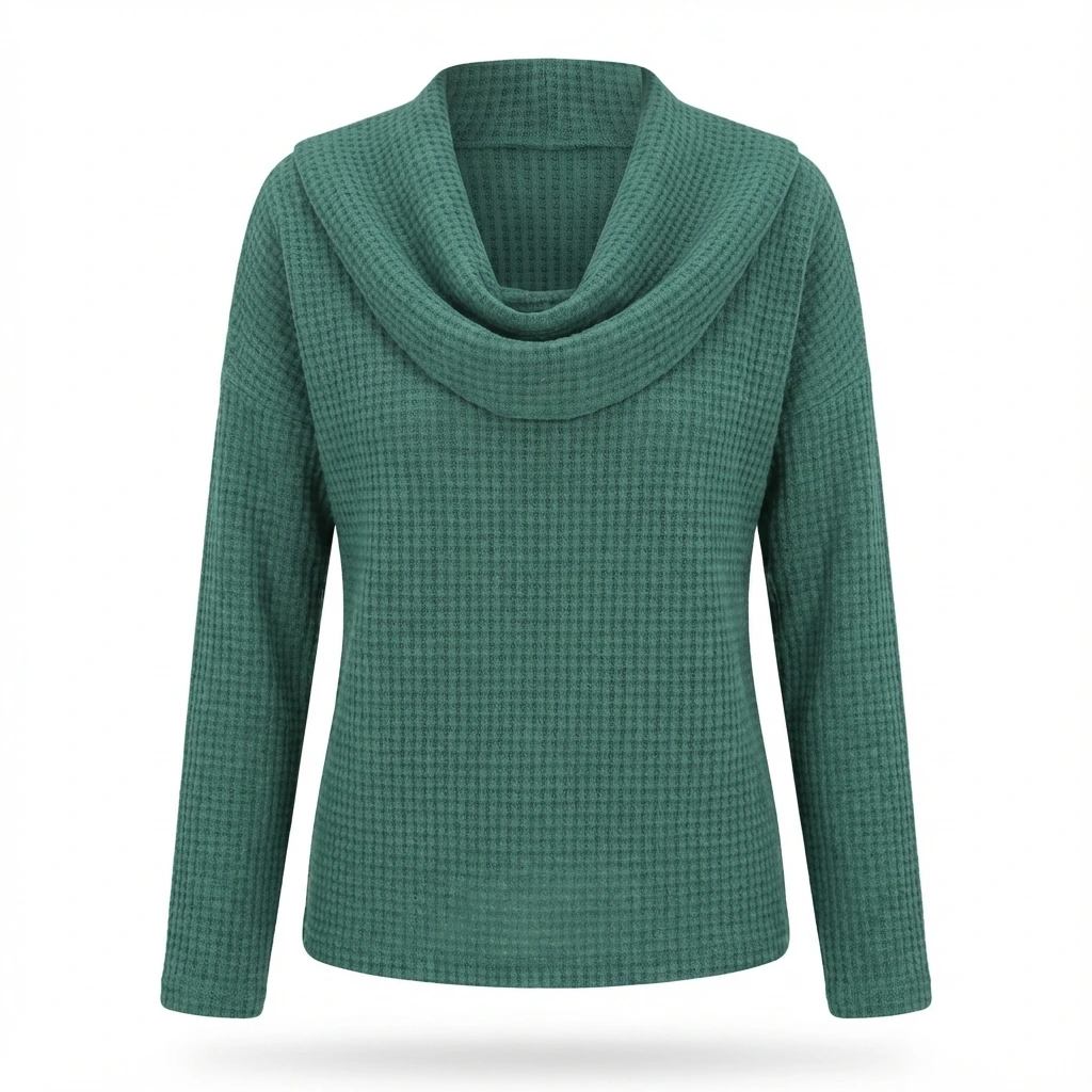 Waffle Knit Women Sweater