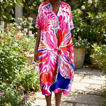 Lisa | Women’s V-Neck Midi Beach Dress