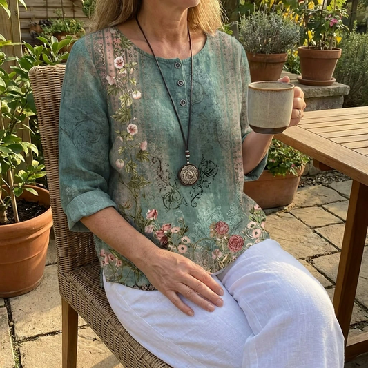 Rowan | Relaxed Floral Print Summer Blouse