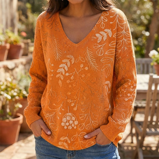 Orelisse | Elrgant V Neck Long Sleeve Blouse