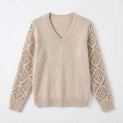 Knit V-Neck Cozy Women Sweater