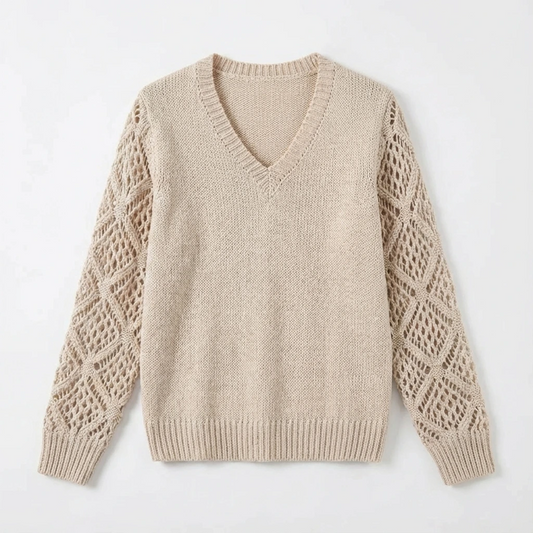 Knit V-Neck Cozy Women Sweater