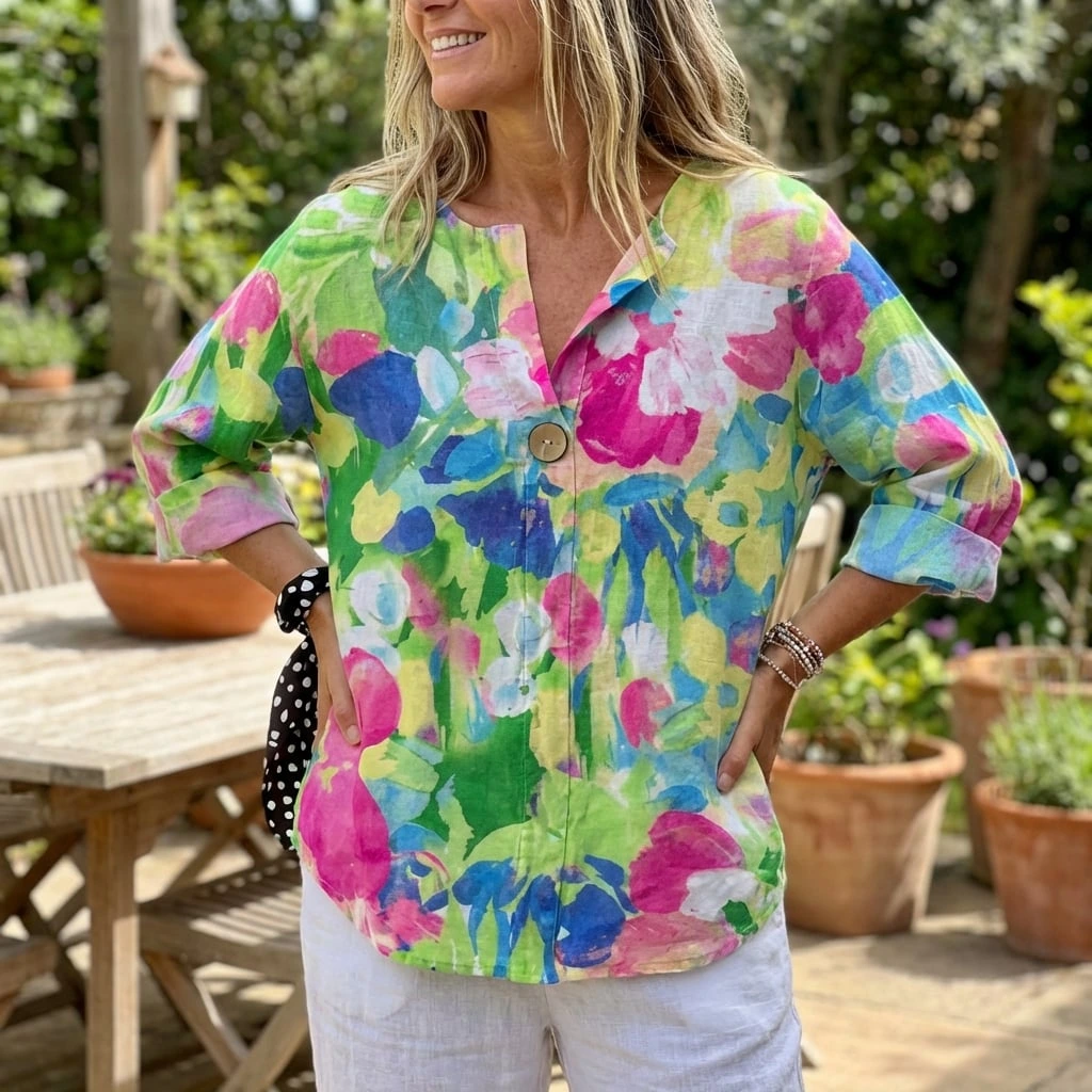 Avery | Relaxed Floral Print Spring Summer Blouse