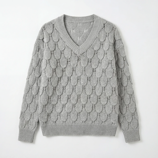 V Neck Knit Women Sweater