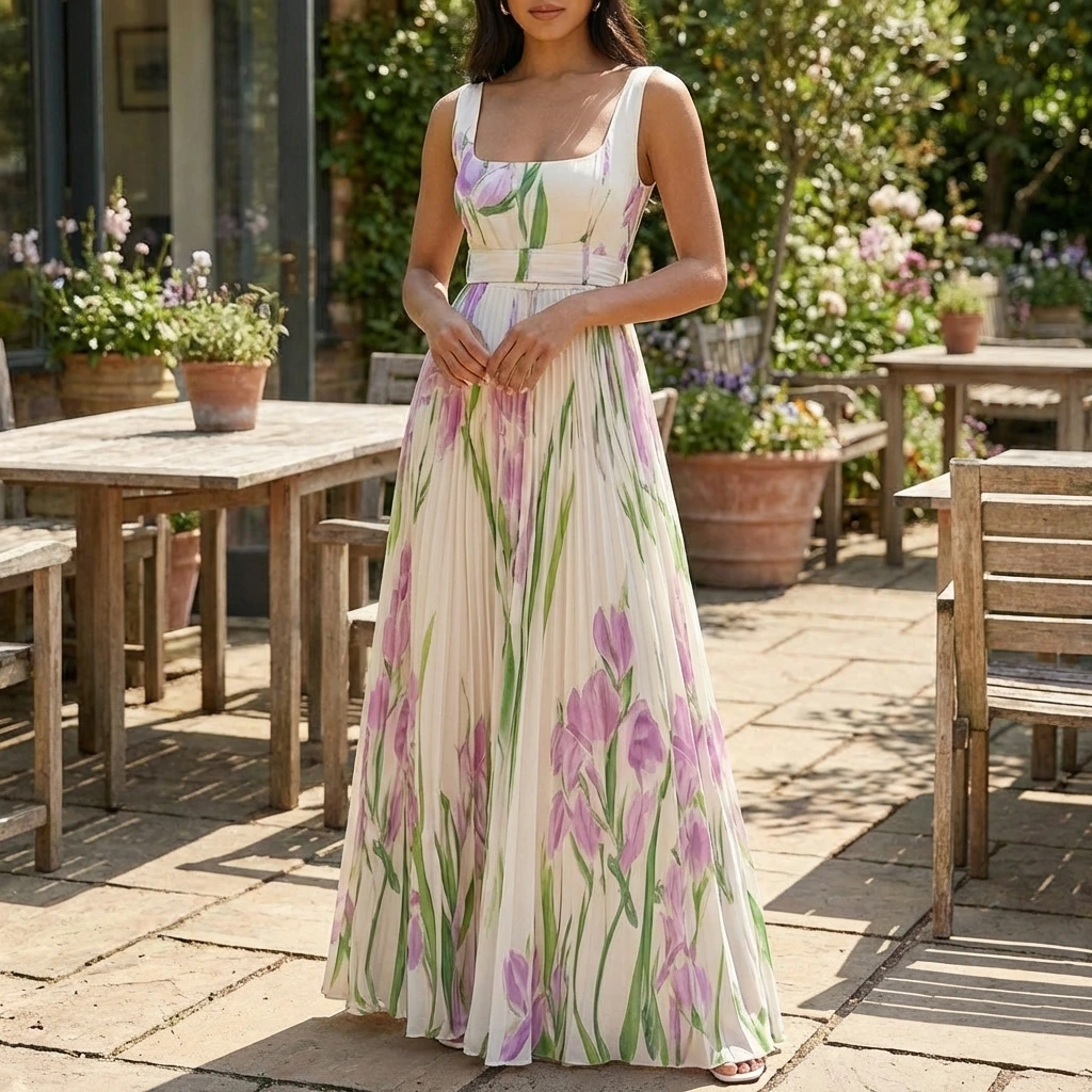 Serelina | Women’s Pleated Maxi Dress