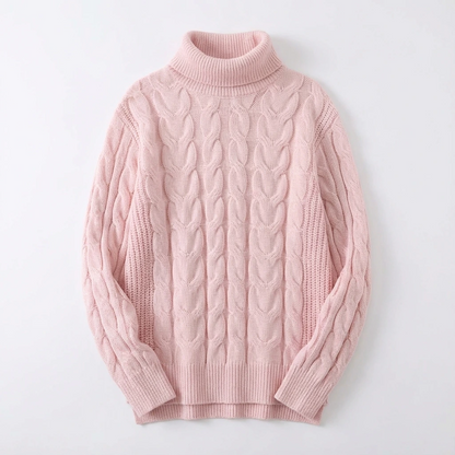 Cable Knit Turtleneck Women Sweater